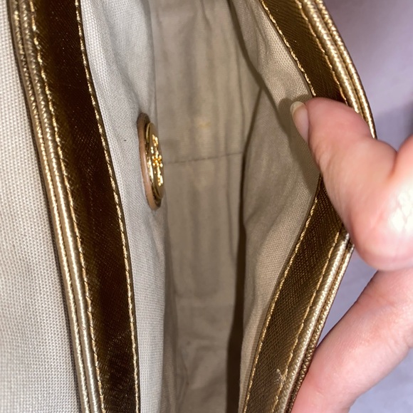 Tory Burch Saffiano Leather Gold Crossbody - Picture 13 of 14